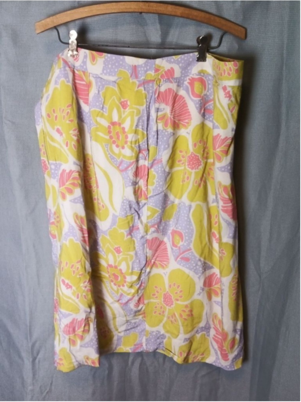 Modcloth Women's Yellow Purple Floral Skirt 1X - Picture 5 of 6